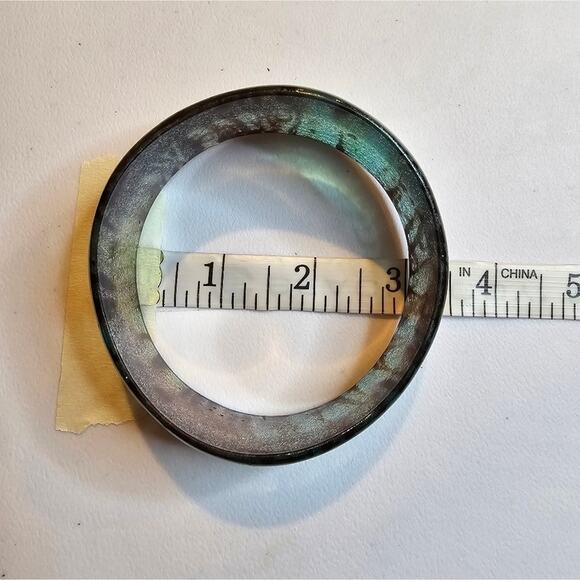 Green and Black Glitter Animal Markings Bangle Bracelet - Picture 9 of 9